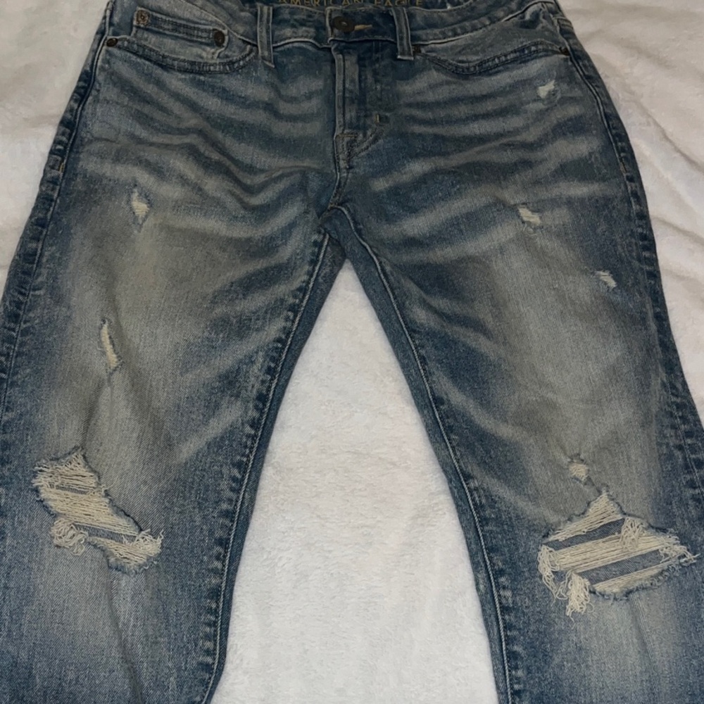 American Eagle Outfitters Distressed Blue Slim Jeans